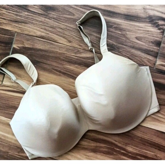 Cacique Intimates Balconette Bra Lightly Lined Size 40F Tan Underwire Wide Band - Picture 1 of 6